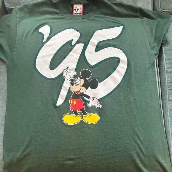 Disney Mickey Mouse 1995 green cotton tee - Picture 1 of 3